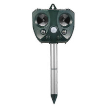 Battery Operated Motion Activated Waterproof Cat Repellent Quick Fix Ultrasonic Cat Scarer with Ground Stake(1pc, Green, Without Battery)