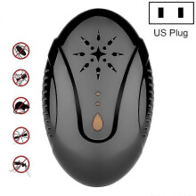 (Black) DC-9007 Ultrasonic Mosquito Repellent Portable Insect Repellent, Style:US Plug