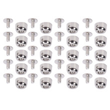 20 Stück Leder-Nieten-Set 10x6mm Zinklegierung Silber für Gürtel & Schuhe