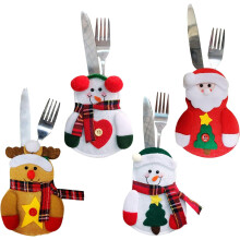 Feestelijke bestekhoes, kerstbestekhouder voor feestjes, tafelbestekhoes van non-woven stof, uniek ontwerp, geschikt voor kerstfeesten.