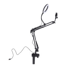 Selfie-Ringlicht 3-Farbtemperatur, ausziehbarer Arm, Handyhalterung, 35cm