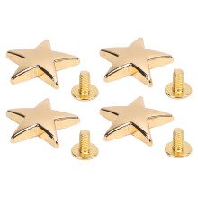 10 Stück Metallstern-Nieten 20 mm Zinklegierung mit 7 mm PH-Schrauben, Gold