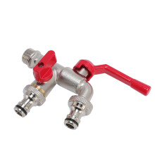 Außenmessing-Doppelhahn Wasserhahn 3/4 Zoll Anschluss 25 mm Ausgang