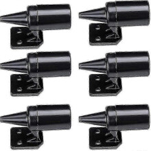 (Black) 6 Pack Ultrasonic Deer Repeller Alarm with Wind-Powered Car Whistle for Wild Animal Warning and Vehicle Protection