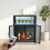 Wine Bar Cabinet with RGB Light and Outlet 4