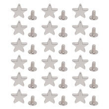 50 Stück Leder Nieten Schrauben 12mm Pentagramm Nieten 7mm Kreuz Silber