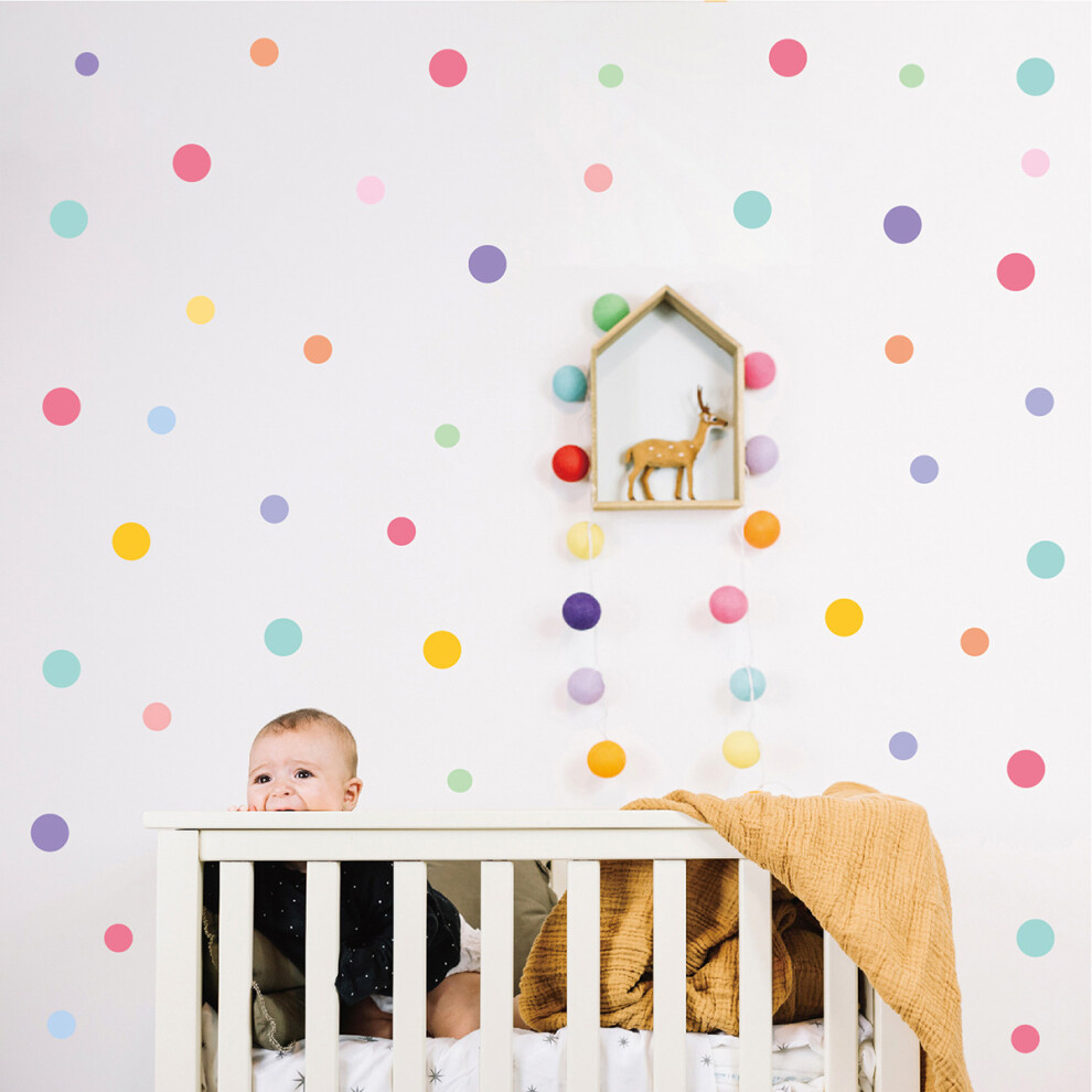 Versatile Scenario Wall Decals, DIY Decoration for Kids' Rooms, Smooth Surface Application, Vibrant and Colorful Design (Rainbow, 72 Pcs)