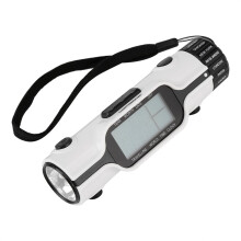 Weltzeit-Reiseuhr mit LED-Taschenlampe, tragbarer Wecker für Reisen, Multifunktionsdisplay mit 18 Zeitzonen und Temperaturanzeige