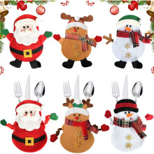 Kerstbestekhouders, feestelijke bestektassen van non-woven stof voor kerstfeestdecoraties, multifunctioneel te gebruiken, ook als kerstcadeau.