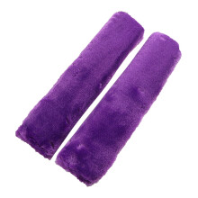 (Purple) Itimo Soft Plush Gray Shoulder Seat Belt Pads, 2 Pieces