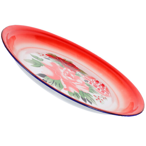 2Stück Emaille Platte Chinesisch Art Gemüse Tablett