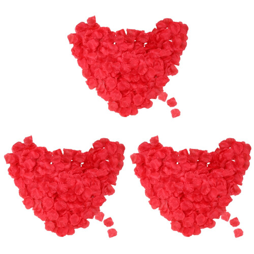 3 Dekorationen Rosenblätter Rot 1