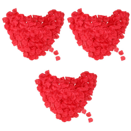 3 Dekorationen Rosenblätter Rot 2