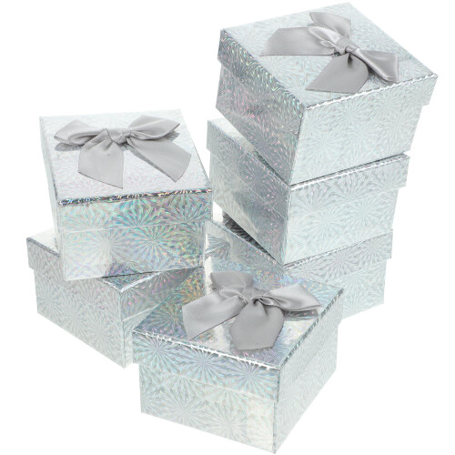 24 St Papiergeschenkboxen Quadratisch Mit Band