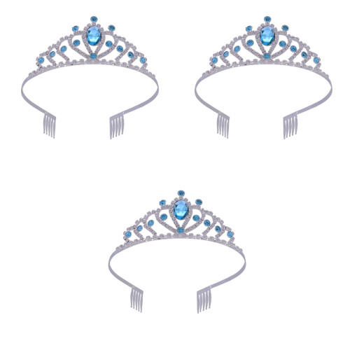 3 Unidades Tiara Corações Cristal Coroa 2