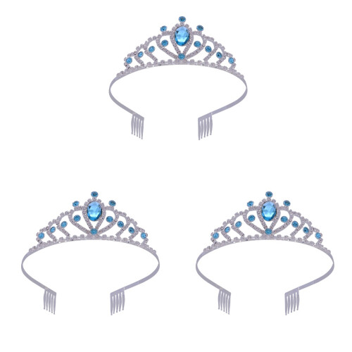 3 Unidades Tiara Corações Cristal Coroa 1