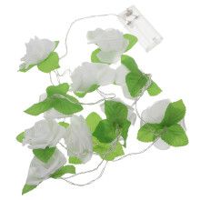 3Sets Battery-Powered White Rose Design LED String Lights for Parties