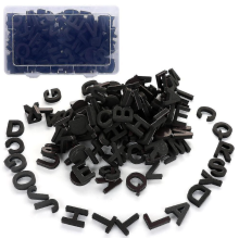 124-Piece Black Fridge Magnetic Letters Set for Kids - Alphabet Magnets to Boost Spelling & Vocabulary