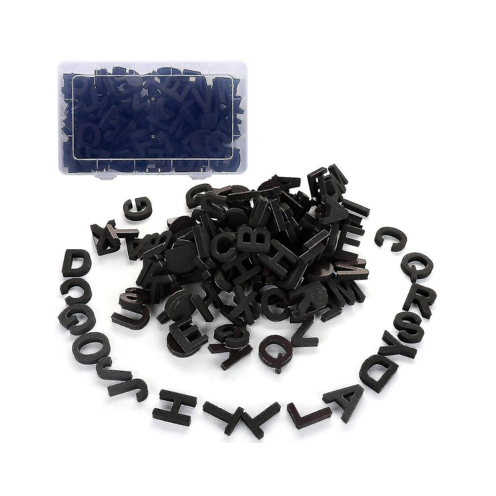 124-Piece Fridge Magnetic Letters Set For Kids - Alphabet Magnets To Boost Spelling & Vocabulary Black