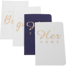 4Sets Elegant White Wedding Vows Books Paper Cards for Couples