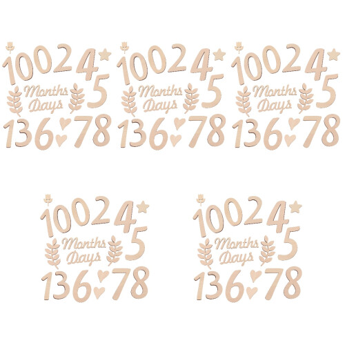 5 Sets Holz Baby Foto Requisiten 2