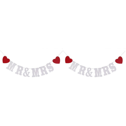 2Stk. Hochzeitsfähnchen Banner Partydekoration 1