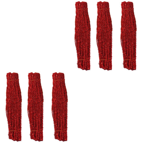 600 Pcs Diy Twisted Sticks Bendable Glitter Rods For Christmas (Red) 2