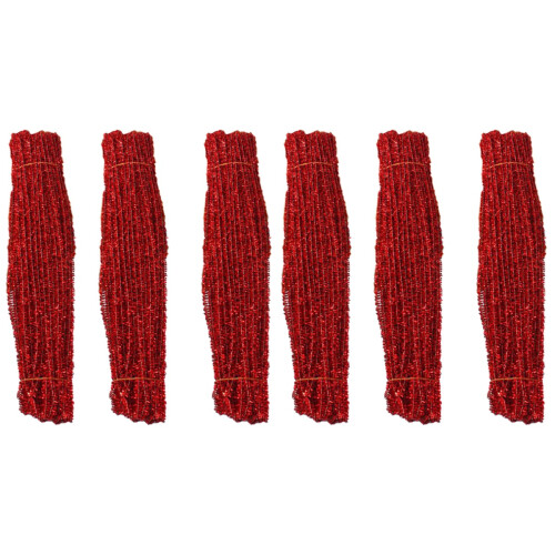 600 Pcs Diy Twisted Sticks Bendable Glitter Rods For Christmas (Red) 1