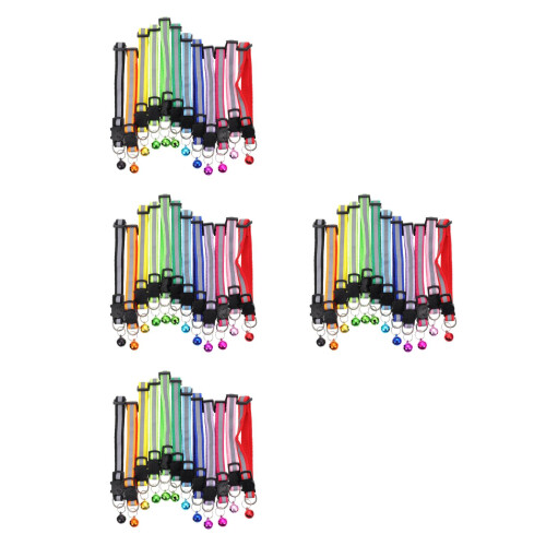 48Pcs Durable Polyester Reflective Cat Bell Collars for Pet Safety 1