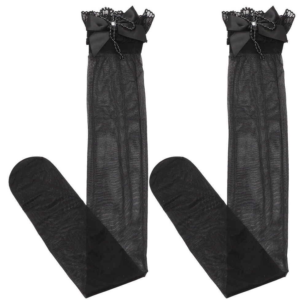 3 Pairs Vrouwen Wijde Kantkousen Tot De Knie Modeaccessoire-image