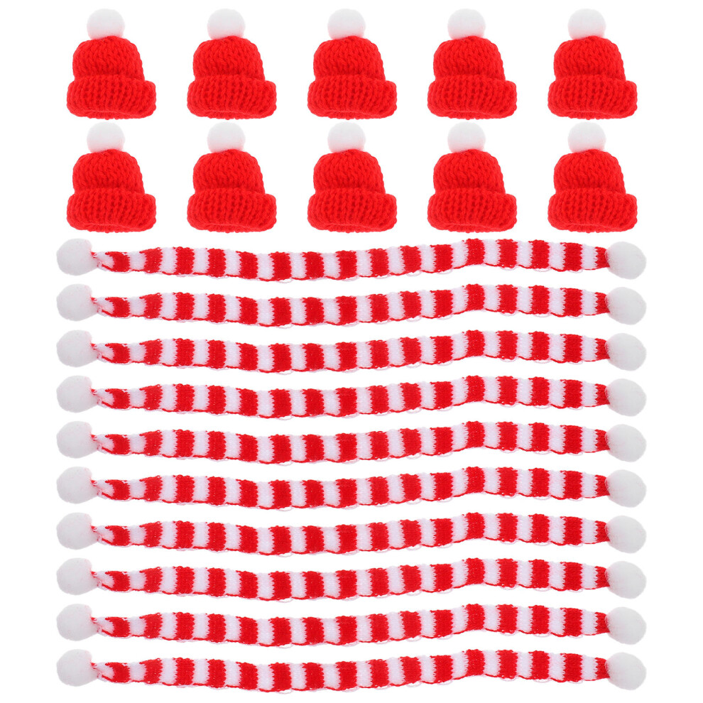 60Szt Mini Szalik I Czapka Na Lalkę I RośLiny Kreatywna Dekoracja-image