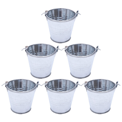 12 Unidades Mini Balde Infantil De Ferro Para Flores