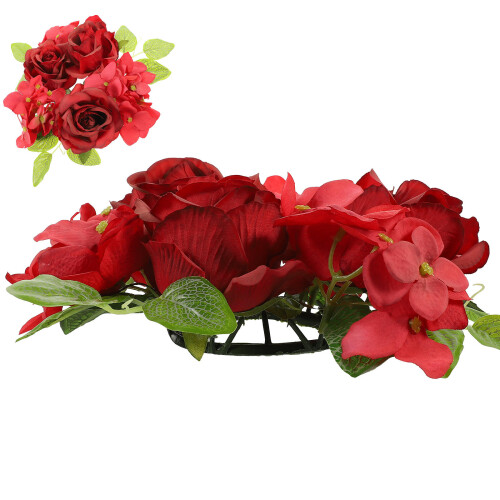4Stk Kerzenring Mit Simulation Rose Und 2