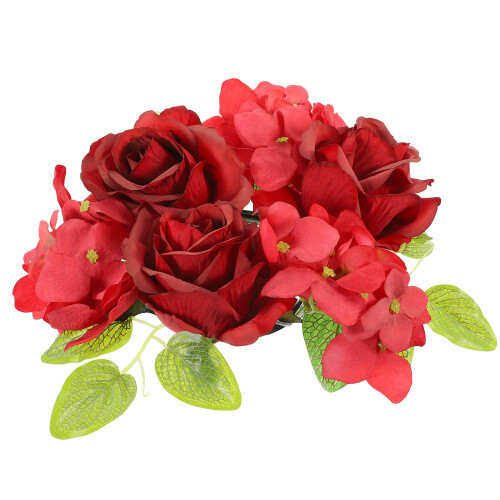 4Stk Kerzenring Mit Simulation Rose Und 1