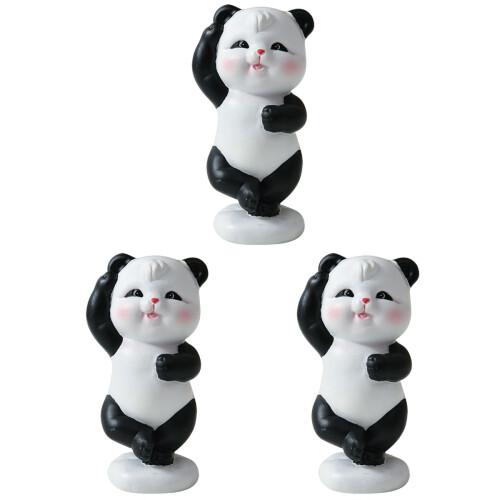 3Stk Panda Figur Mini Harz Garten Ornament Micro Landschaft 1