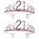 2 Unidades Tiara De Cristal Vermelha Para 5