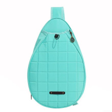 Tennis Racket Crossbody Shoulder Bag For Tennis Badminton And Pickleball Paddles WaterResistant Polyester 46x27x6 cm Cyan