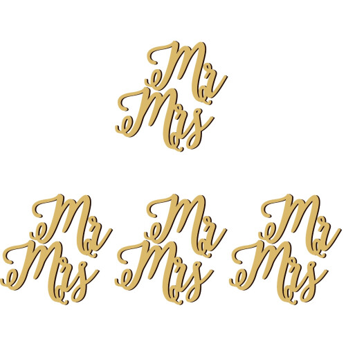 4 Sets Holz Hochzeitsschilder Stuhlanhänger 1
