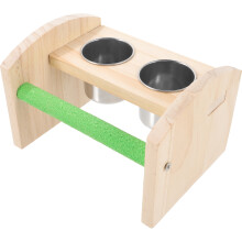 5Stk Holz Papagei Sitzstange Futterhalter Gestell