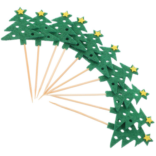 40 Pcs Christmas Tree Cocktail Picks For Cake Fruit And Desserts 1