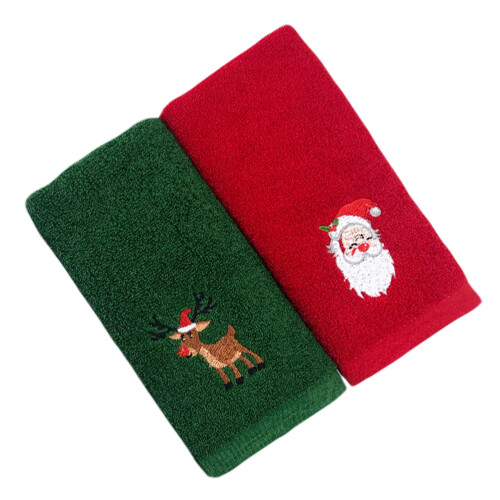 4 Pcs Christmas Pattern Face Towel 44x32cm