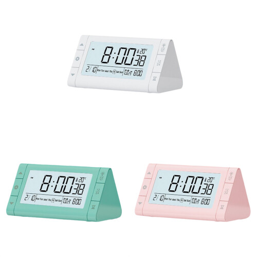 Plastic LED digitale klok met dimbaar scherm Stille-Roze 1