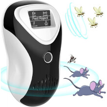 (EU plug, Black) Mouse Repellent, Spider Repellent, Ultrasonic Pest Repellent, Plug-in Pest Control For Mouse, Spider