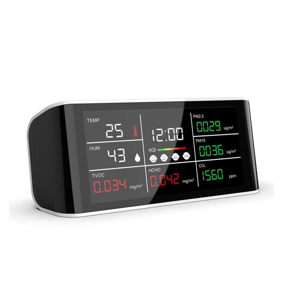 Multi Sensor Indoor Air Quality Monitor PM1.0 PM2.5 PM10 CO2 Formaldehyde Temperature Humidity