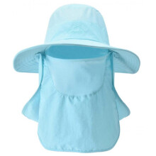 (Blue) Fishing Hat For Men & Women, Outdoor Uv Sun Protection Wide Brim Hat With Face Cover & Neck Flap