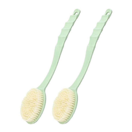 (green) 2pcs Long Handle Soft Hair Massage Various Colors