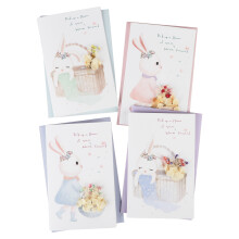 Diverse paaskaarten met 3D-bloemenmotieven, gemaakt van hoogwaardig papier. Elegante schrijfkaarten met enveloppen, geschikt voor diverse