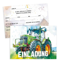 12Stück Traktor Einladungskarten, Einladungskarten Kindergeburtstag, Geburtstagseinladungen, Traktor Einladungskarten, Partyeinladungen,