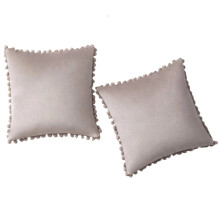 Pernă pătrată elegantă din catifea, pentru decor canapea, fețe de pernă decorative cu pompoane, catifea moale pentru decor de casă în stil