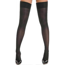 (Black) Womens Shiny Oil Hold Up Stockings Thigh High Silk Long Socks Pantyhose Underwear Clubwear